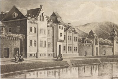 Waisenhaus und Hospital zum Heiligen Geist in Boppard im Jahr 1865 von Nikolaus Schlad